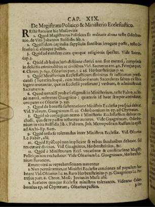 Cap. XIX. De Magistratu Politico & Ministerio Ecclesiastico.
