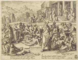 Petrus heilt die Kranken mit seinem Schatten, Blatt 8 aus der Folge "Die Taten der Apostel II"