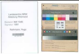Entnazifizierung Hugo Rethmann , geb. 13.08.1916 (Hilfsaufseher)