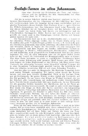 Freiluft-Turnen im alten Johanneum.