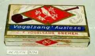 Pappschachtel für 50 Gramm Tabak "Vogelsang's Auslese C.F. VOGELSANG BREMEN."