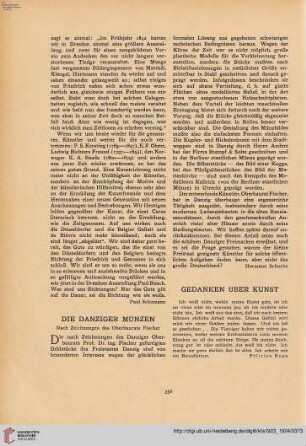 39: Die Danziger Münzen : nach Zeichnungen des Oberbaurats Fischer