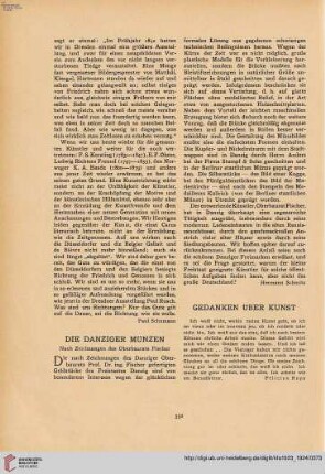 39: Die Danziger Münzen : nach Zeichnungen des Oberbaurats Fischer
