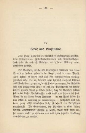 IV. Beruf und Prostitution