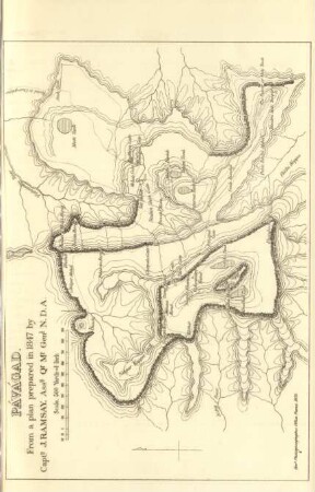 Pávágad. Form a plan prepared in 1847 by Capt. J. Ramsay, .... .