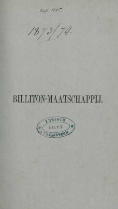 1868/69: Verslag over de Billiton Maatschappij aan het eind van het boekjaar