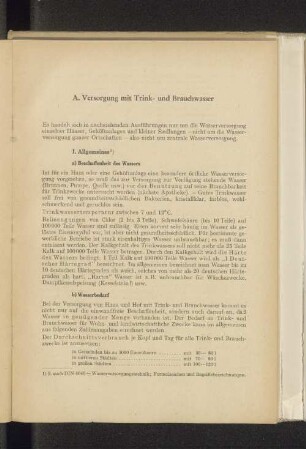 A. Versorgung mit Trink- und Brauchwasser