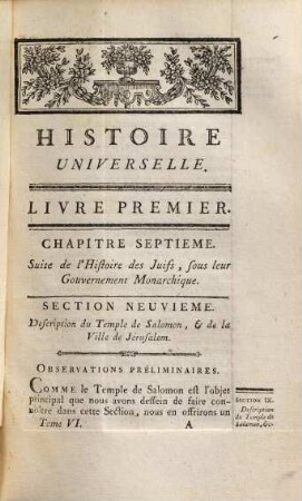 Histoire Universelle, Depuis Le Commencement Du Monde Jusqu'a Présent, 6. Contenant la suite de l'histoire des Juifs jusqu'à la Captivité de Babylone, l'Histoire des Assyriens, & partie de celle des Babyloniens