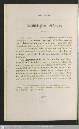 Wohlthätigkeits-Stifungen
