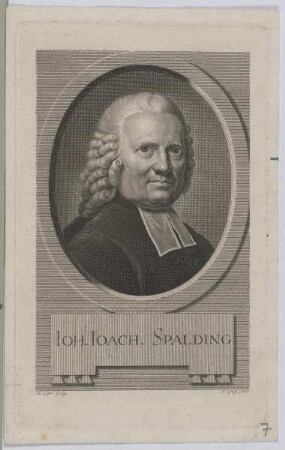 Bildnis des Ioh. Ioach. Spalding