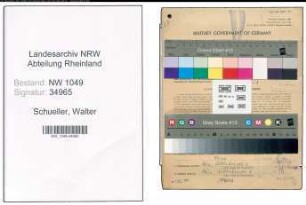 Entnazifizierung Walter Schueller , geb. 15.07.1911 (Kaufmaennischer Angestellter)