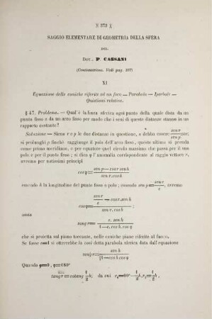 Saggio elementare di geometria della sfera (Continuazione. Vedi pag. 237).