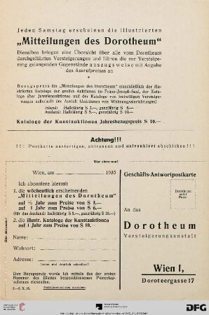 Mitteilungen des Dorotheum