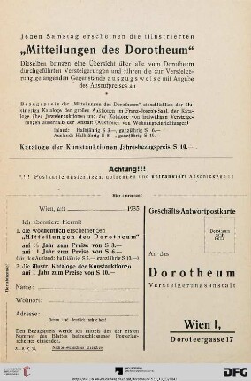 Mitteilungen des Dorotheum