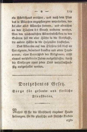 Dreizehntes Gesetz. Sorge für gesunde und sittliche Dienstboten
