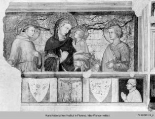 Maria mit Kind und Heiligen - Altarbild: Maria mit Kind, den hl. Franziskus u. Johannes Ev.