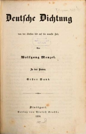 Deutsche Dichtung von der ältesten bis auf die neueste Zeit : in 3 Bd., 1