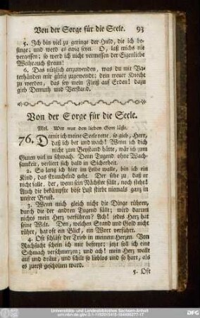 Von der Sorge für die Seele.