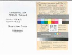 Entnazifizierung Gustav Schanzmann , geb. 08.10.1905 (Schlosser)
