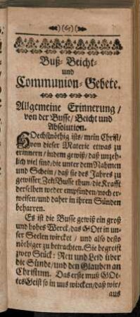 Buß- Beicht- und Communion-Gebete