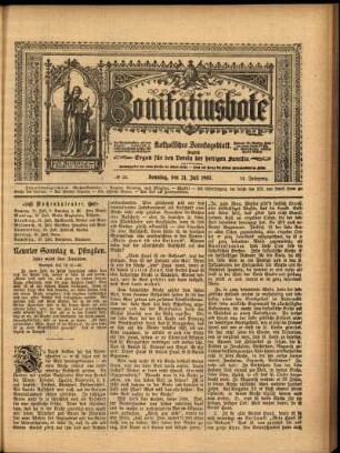 Erste Ausgabe vom Sonntag, den 21. Juli 1907.