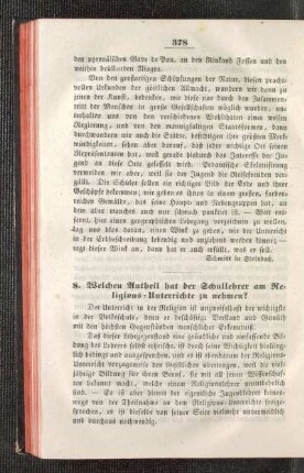 Welchen Antheil hat der Schullehrer am Religions-Unterrichte zu nehmen?