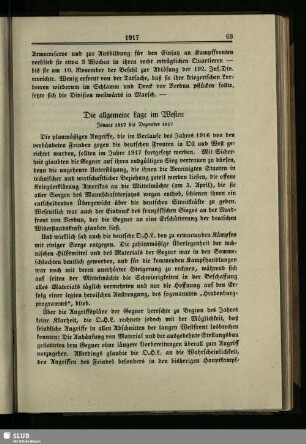 Die allgemeine Lage im Westen