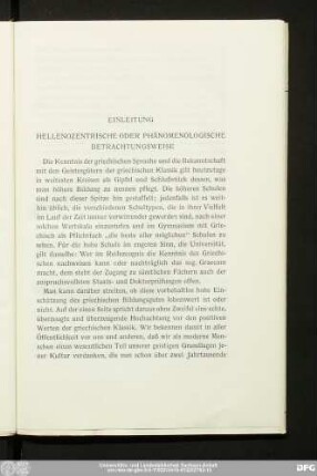 Einleitung Hellenozentrische Oder Phänomenologische Betrachtungsweise