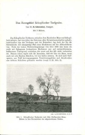 Das Banngebiet Schopflocher Torfgrube