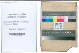 Entnazifizierung Heinrich Fuelling , geb. 25.12.1904 ()