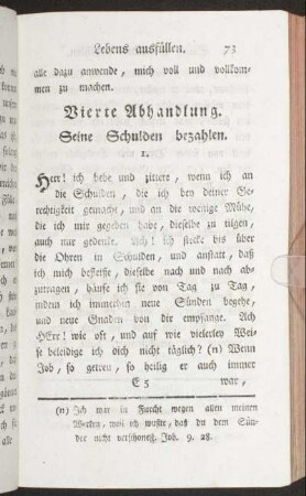 Vierte Abhandlung. Seine Schulden bezahlen.