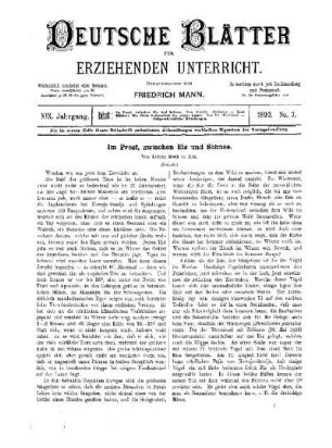 Im Frost, zwischen Eis und Schnee : (Schluss)
