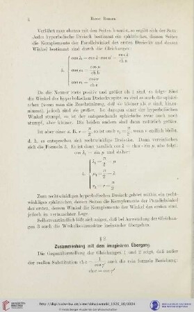 § 2. Zusammenhang mit dem imaginären Übergang