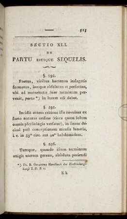 Sectio XLI. De Partu eiusque Sequelis