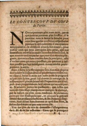 Le Contre-Coup du Coup de Partie