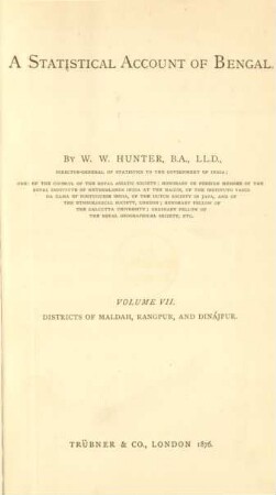 Vol. 7: Districts of Maldah, Rangpur, and Dinájpur