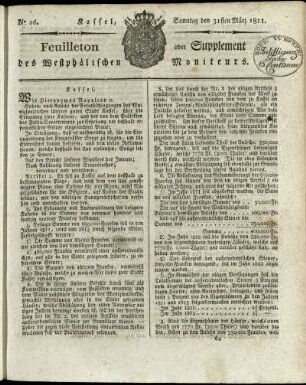 No. 26, Sonntag den 31sten Maerz 1811