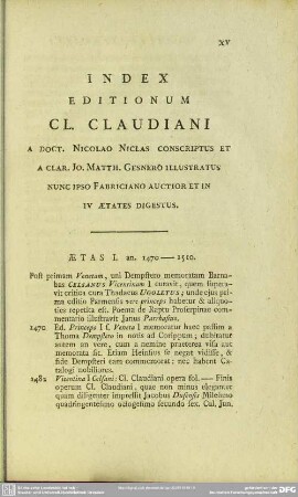 Index Editionum Cl. Claudiani