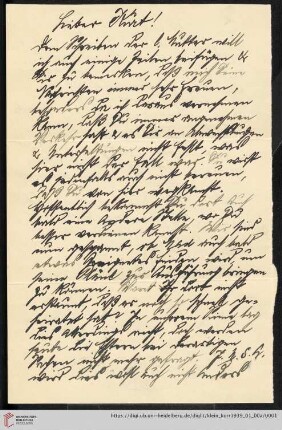 Korrespondenz von Alice und Ludwig Klein: Brief von Ludwig Klein an Kurt Klein