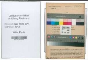 Entnazifizierung Paula Wille , geb. 06.12.1897 (Postbeamtin)