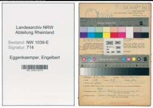 Entnazifizierung Engelbert Eggenkaemper , geb. 08.07.1895 (Postsekretaer)