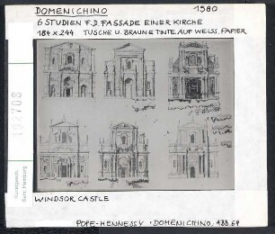 Domenichino: Sechs Studien für die Fassade einer Kirche. 1580. Windsor Castle