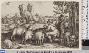 Der verlorene Sohn hütet die Schweine