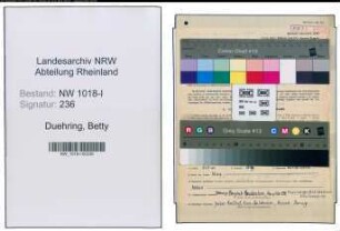 Entnazifizierung Betty Duehring , geb. 09.08.1900 (Dentistin)