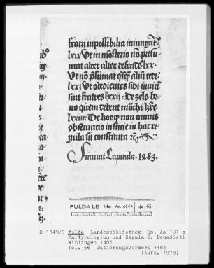 Martyrologium und Regula Sancti Benedicti —