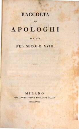 Raccolta di apologhi scritti nel secolo 18