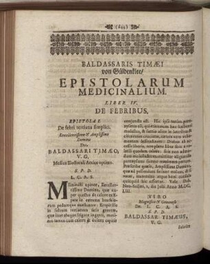Liber IV. De Febribus.