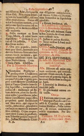369-422, Die XVI. Septembris.-Die XXX. Septembris.