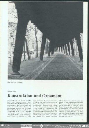 Konstruktion und Ornament : Form in der Technik