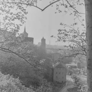 Bautzen : Bautzen. Stadtansicht mit Alter Wasserkunst und Friedensbrücke